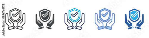 Safety icon set multiple style collection