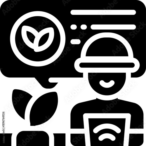 smart farm glyph icon. Strong and solid vector icon for websites, mobile interfaces, presentations, and visual branding. High quality and easy to edit.