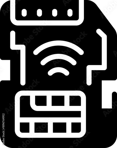 sim card glyph icon. Strong and solid vector icon for websites, mobile interfaces, presentations, and visual branding. High quality and easy to edit.