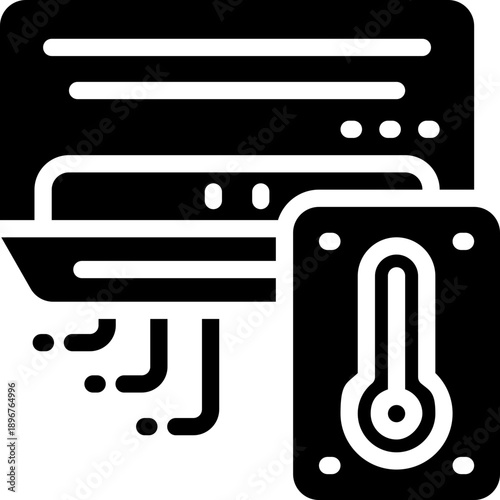 air conditioner glyph icon. Strong and solid vector icon for websites, mobile interfaces, presentations, and visual branding. High quality and easy to edit.