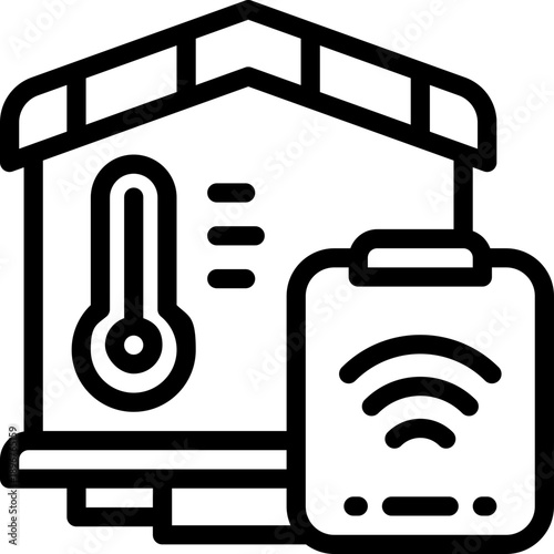 temperature sensor line icon. Clean and minimalist vector icon for websites, mobile apps, presentations, and logos. Fully scalable and customizable for any project.