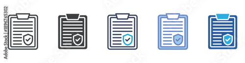 Policy icon set multiple style collection