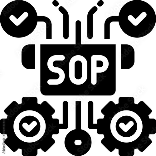 sop glyph icon. Strong and solid vector icon for websites, mobile interfaces, presentations, and visual branding. High quality and easy to edit.