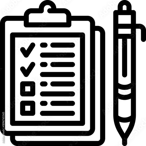 task list line icon. Clean and minimalist vector icon for websites, mobile apps, presentations, and logos. Fully scalable and customizable for any project.