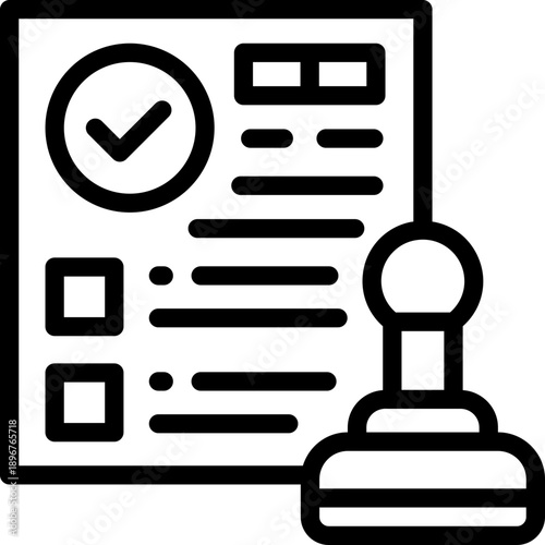 approval line icon. Clean and minimalist vector icon for websites, mobile apps, presentations, and logos. Fully scalable and customizable for any project.