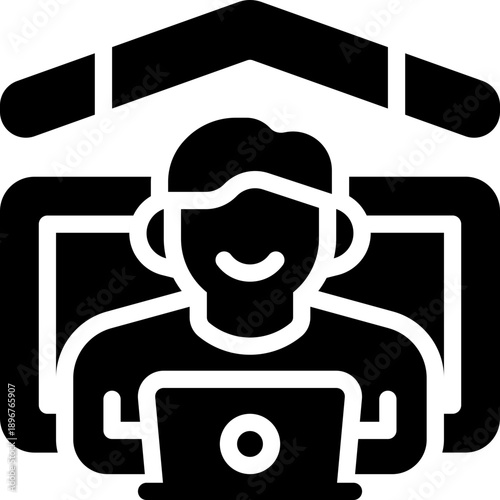 stay at home glyph icon. Strong and solid vector icon for websites, mobile interfaces, presentations, and visual branding. High quality and easy to edit.