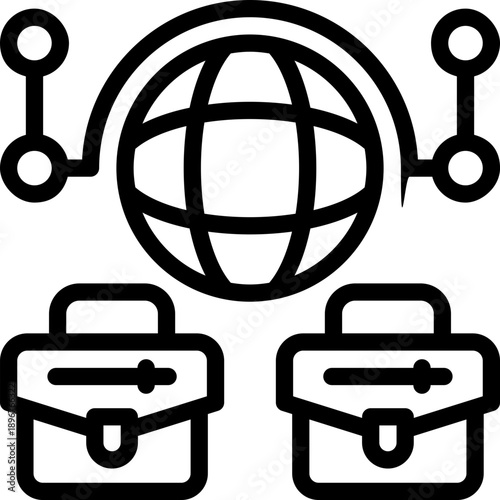 global business line icon. Clean and minimalist vector icon for websites, mobile apps, presentations, and logos. Fully scalable and customizable for any project.