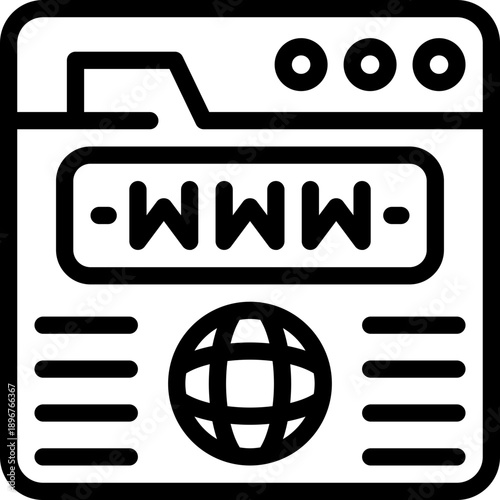 world wide web line icon. Clean and minimalist vector icon for websites, mobile apps, presentations, and logos. Fully scalable and customizable for any project.