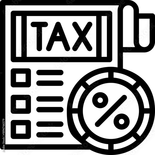 taxation line icon. Clean and minimalist vector icon for websites, mobile apps, presentations, and logos. Fully scalable and customizable for any project.