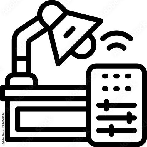 lamp line icon. Clean and minimalist vector icon for websites, mobile apps, presentations, and logos. Fully scalable and customizable for any project.