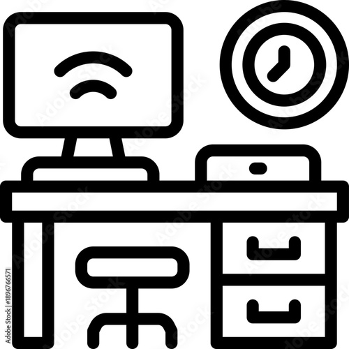 workplace line icon. Clean and minimalist vector icon for websites, mobile apps, presentations, and logos. Fully scalable and customizable for any project.