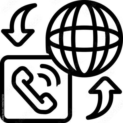 voip line icon. Clean and minimalist vector icon for websites, mobile apps, presentations, and logos. Fully scalable and customizable for any project.