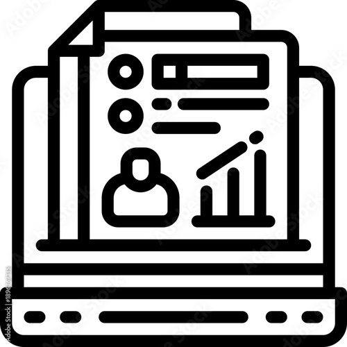 report line icon. Clean and minimalist vector icon for websites, mobile apps, presentations, and logos. Fully scalable and customizable for any project.