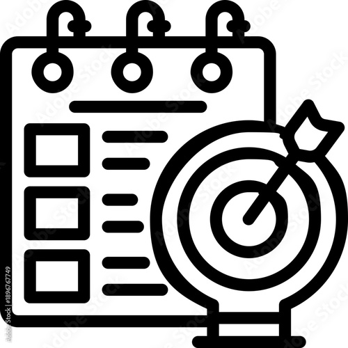 planning strategy line icon. Clean and minimalist vector icon for websites, mobile apps, presentations, and logos. Fully scalable and customizable for any project.
