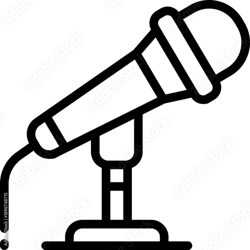 microphone line icon. Clean and minimalist vector icon for websites, mobile apps, presentations, and logos. Fully scalable and customizable for any project.