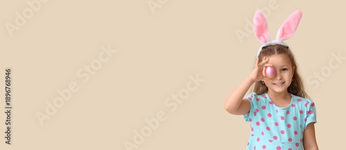 Cute little girl with bunny...