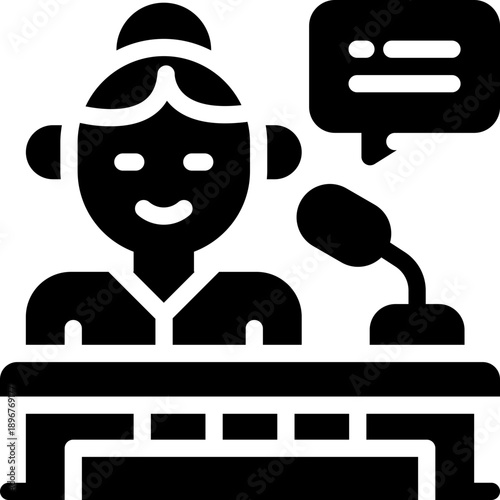 speaker glyph icon. Strong and solid vector icon for websites, mobile interfaces, presentations, and visual branding. High quality and easy to edit.