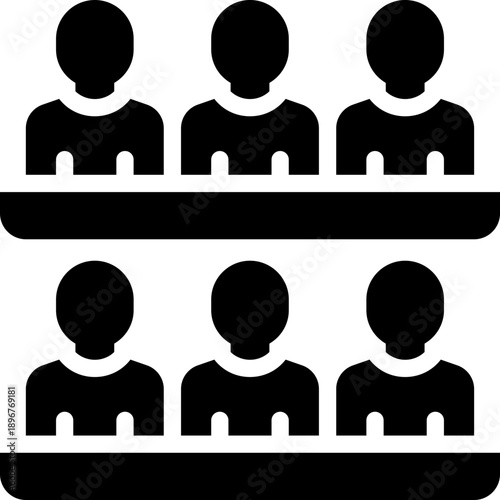 audience glyph icon. Strong and solid vector icon for websites, mobile interfaces, presentations, and visual branding. High quality and easy to edit.