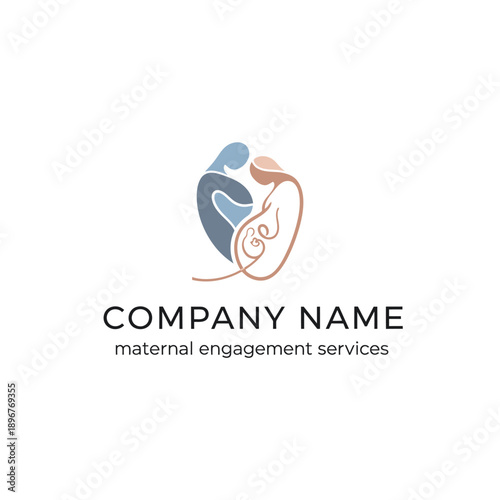 Abstract logo representing maternal engagement and family connection.