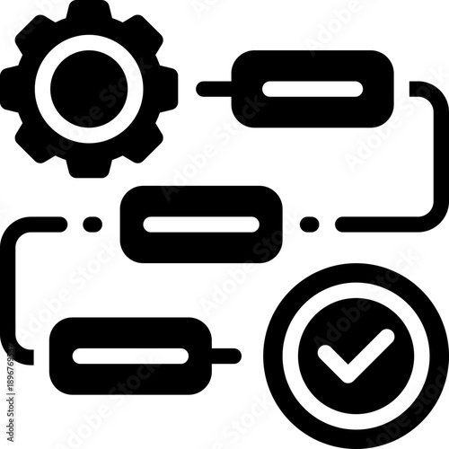 workflow glyph icon. Strong and solid vector icon for websites, mobile interfaces, presentations, and visual branding. High quality and easy to edit.