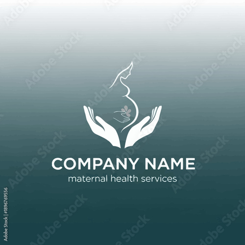 Maternal Health Services Logo with Pregnant Woman and Hands.