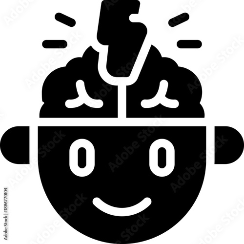 brainstorming glyph icon. Strong and solid vector icon for websites, mobile interfaces, presentations, and visual branding. High quality and easy to edit.