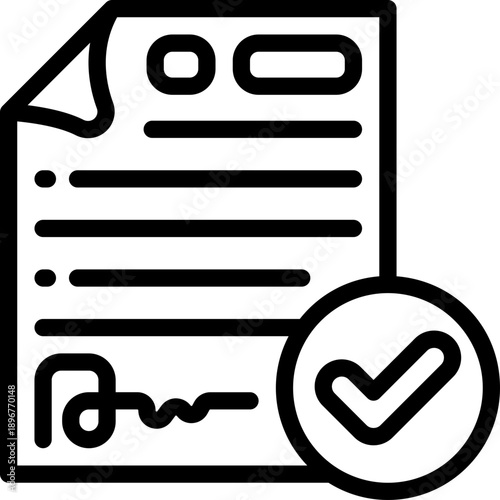 agreement line icon. Clean and minimalist vector icon for websites, mobile apps, presentations, and logos. Fully scalable and customizable for any project.