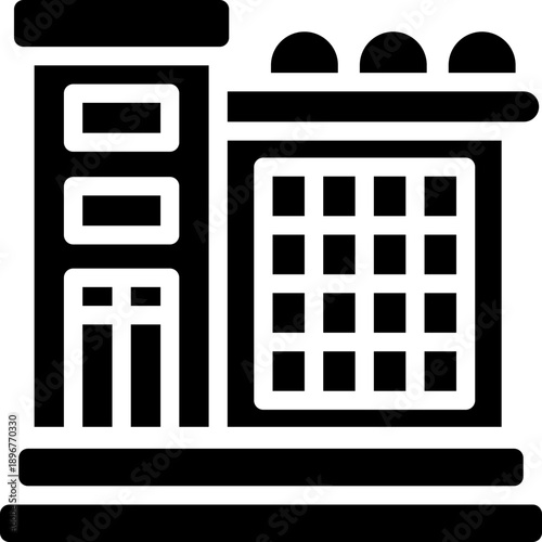 business center glyph icon. Strong and solid vector icon for websites, mobile interfaces, presentations, and visual branding. High quality and easy to edit.