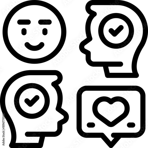 attitude line icon. Clean and minimalist vector icon for websites, mobile apps, presentations, and logos. Fully scalable and customizable for any project.