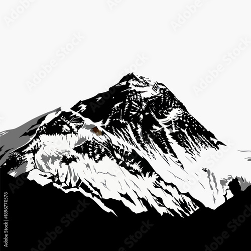 Majestic Mount Everest Summit Snow Peak Landscape