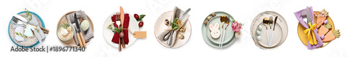 Group of stylish Easter tab...