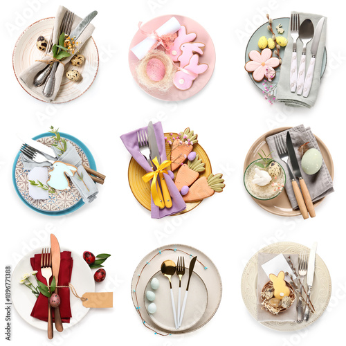 Set of stylish Easter table...