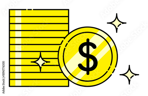 積立のイメージイラスト ドル硬貨