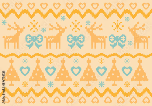 Knitting seamless patterns. Geometric knitted yarn pattern design for wrapping, fabric pattern. Colorful textile and silk pattern for background, wallpaper. Asia knitted fabric pattern for decoration.