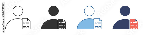 Diverse vector icon set for user profile and data forms, symbolizing personal information management, online registration, and application processes in digital platforms