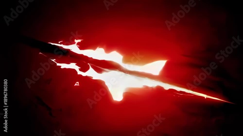A Red Sword Slash Cutting through a Black Background