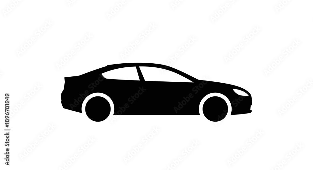 Fototapeta premium Black car silhouette driving.