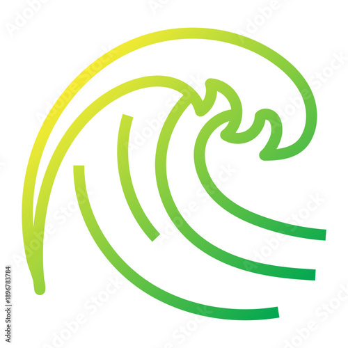 Gradient line icon of a sea ocean wave