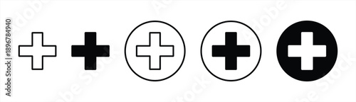 Plus icon logo design. Add plus sign and symbol
