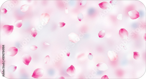 Delicate pink and white flower petals floating on a soft dreamy background creating a serene and romantic ambiance