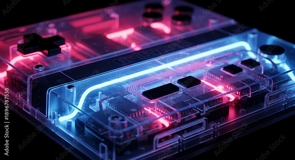 Obraz premium fiber optics background with lots light spots