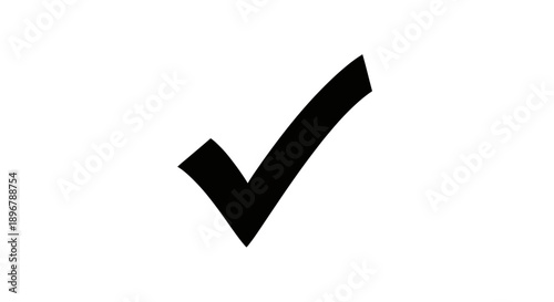Bold black checkmark or tick icon for selection, agreement, approval, correctness, and task completion on white background