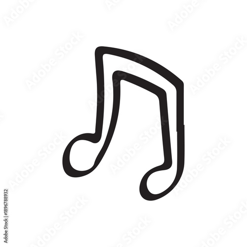Musical Note Doodle Outline Line Art Icon
