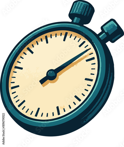 Vintage stopwatch with cream face and dark teal casing