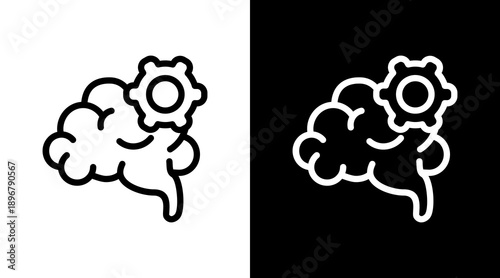 Critical Thinking White Icon Set Vector 