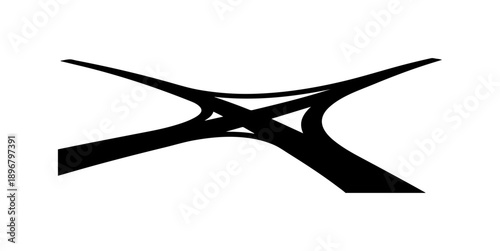 Modern Highway Interchange Vector Silhouette Icon