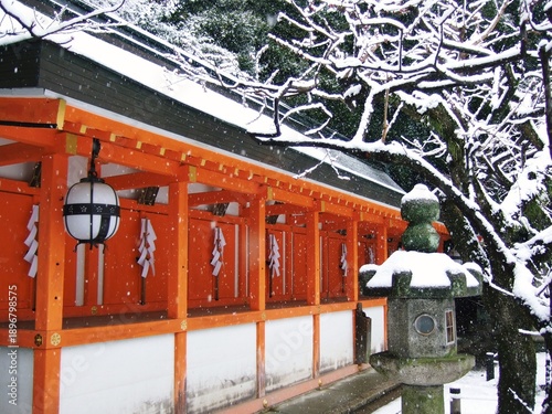 雪が降った日の北野天満宮
