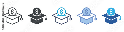 Education icon set multiple style collection