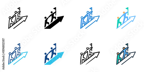 Mentorship icons set multiple style collection. Editable stroke 

