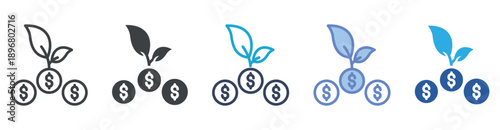 Investment icon set multiple style collection